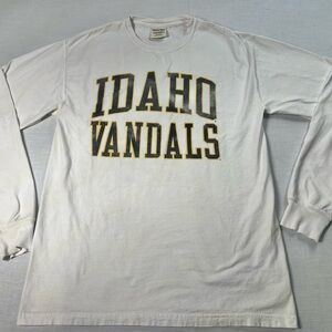 Idaho Vandals Comfort Wash White Long Sleeve Logo Shirt Mens Size M